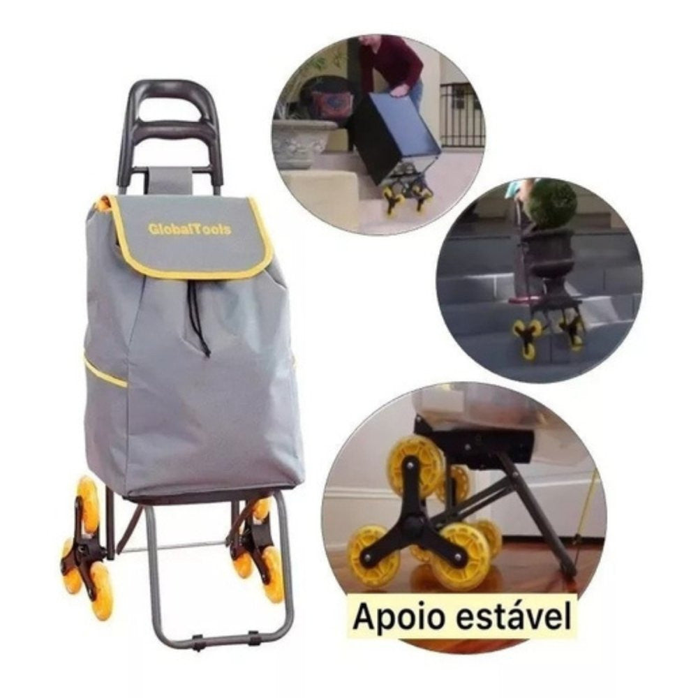 Carrinho de Carga 3 Rodas 40Kg Sobe Escadas