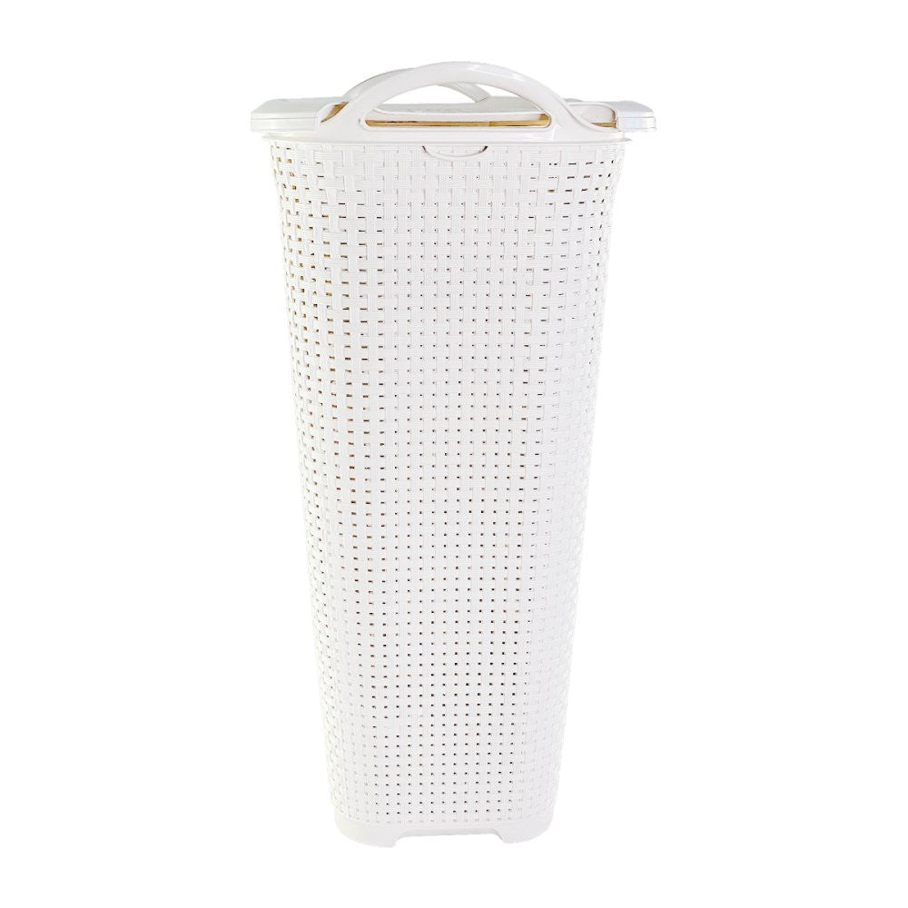 Cesto Rattan Tampa Basculada Branco