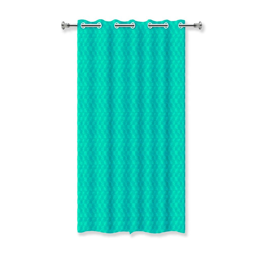 Cortina de Box 3D Azul Tiffany c/ ilhos