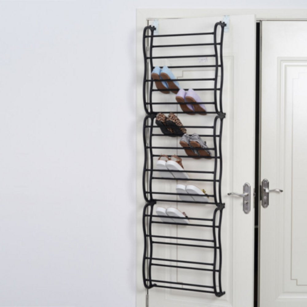 Sapateira Vertical de Parede e Porta para 36 Pares Preta