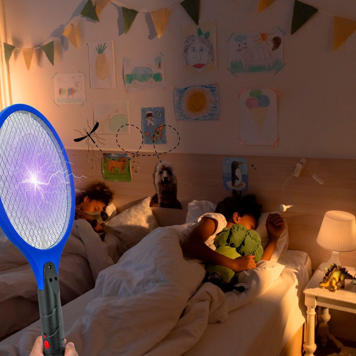 Raquete Elétrica para Matar Pernilongo Insetos Mata Mosquito Recarregável Bivolt 110/220V