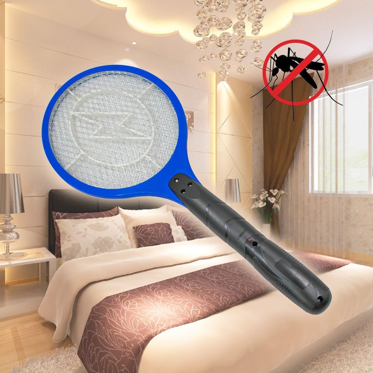 Raquete Elétrica para Matar Pernilongo Insetos Mata Mosquito Recarregável Bivolt 110/220V