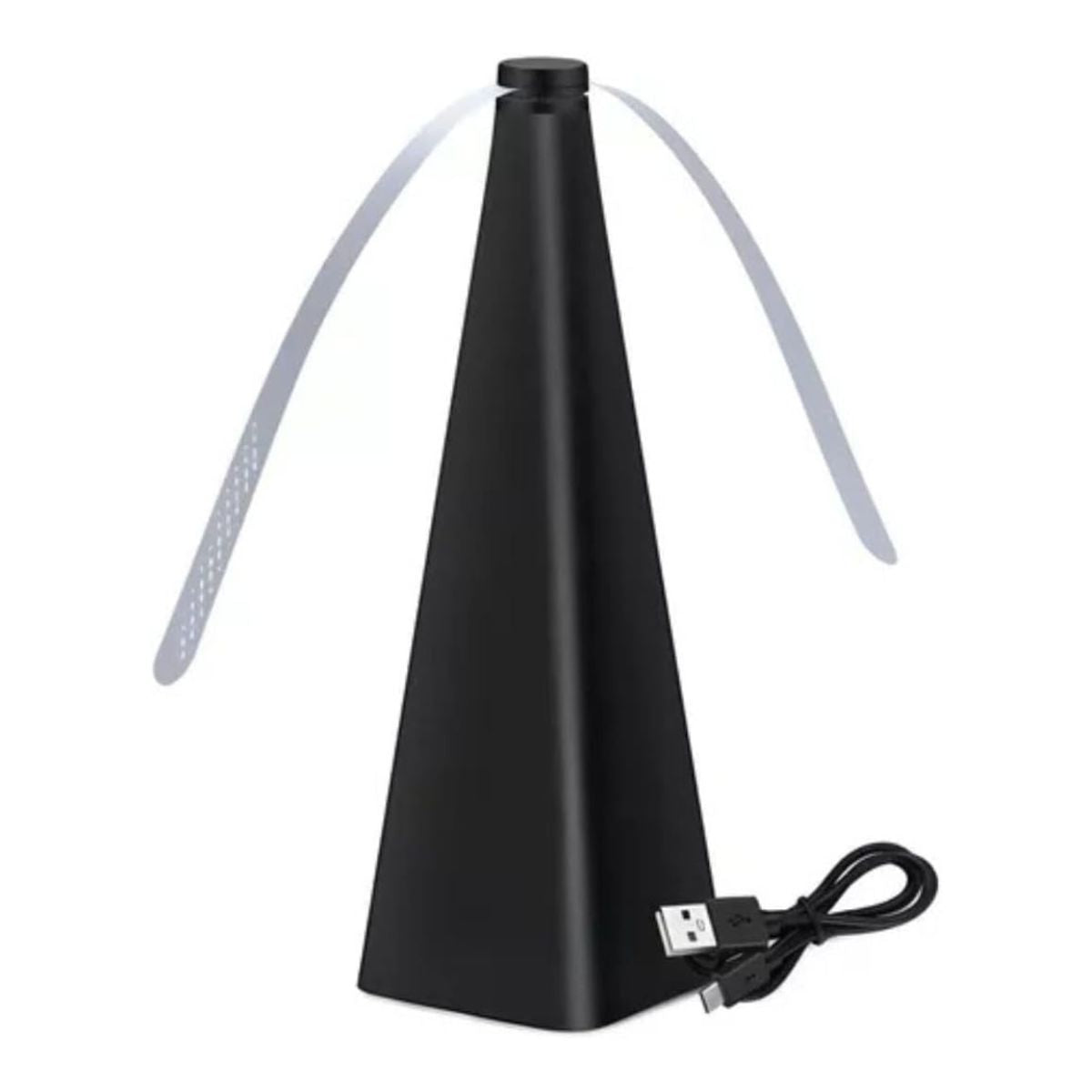 Ventilador Repelente Usb Espanta Afasta Mosca Insetos Anti Moscas Recarregável De Mesa Plástico Preto