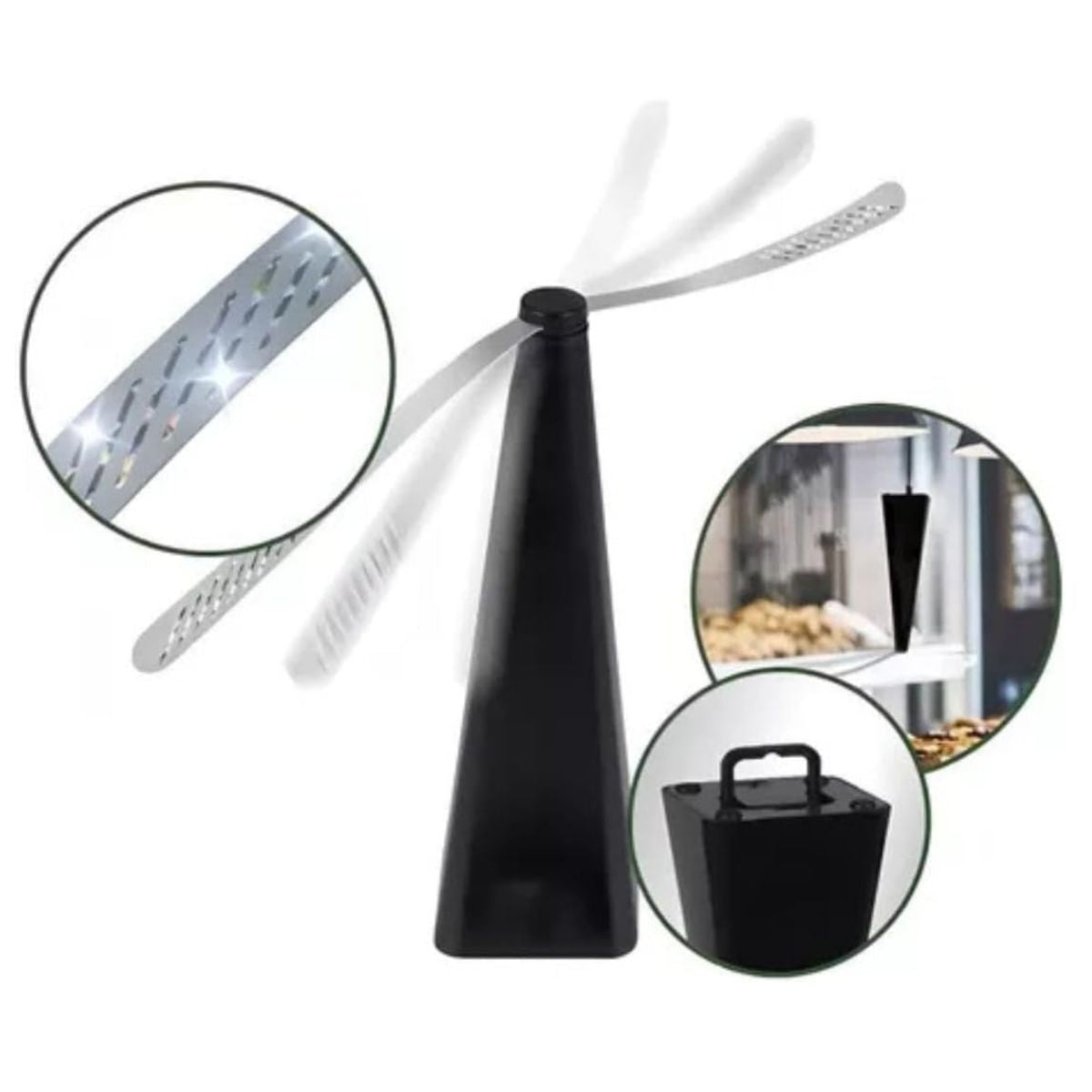 Ventilador Repelente Usb Espanta Afasta Mosca Insetos Anti Moscas Recarregável De Mesa Plástico Preto