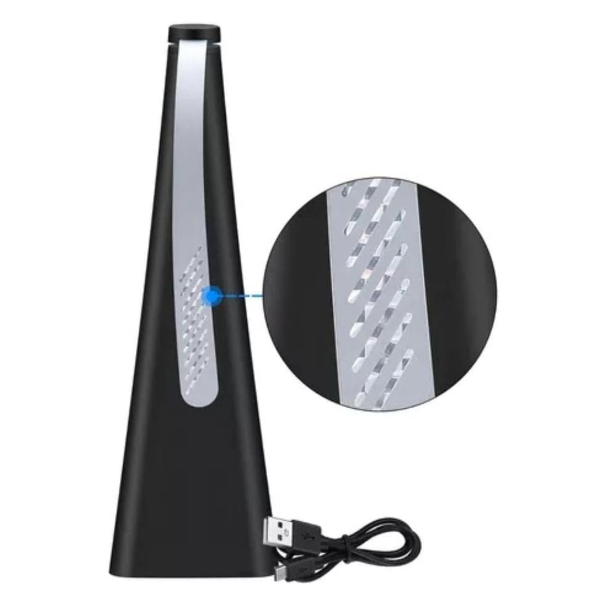 Ventilador Repelente Usb Espanta Afasta Mosca Insetos Anti Moscas Recarregável De Mesa Plástico Preto