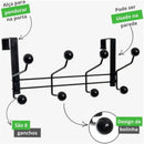 Organizador Cabideiro de Parede Porta com 8 Ganchos Suporte para Pendurar Roupas Toalhas Bolsas