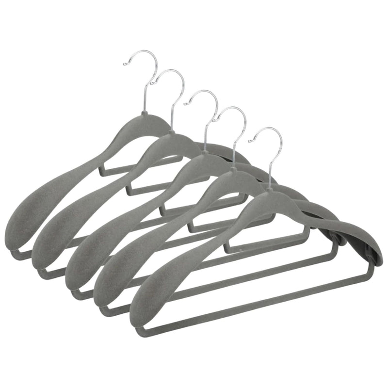 Kit 20 Cabide de Veludo Adulto com Ombreira Fixa para Camisa Terno Blazer Vestido Saia