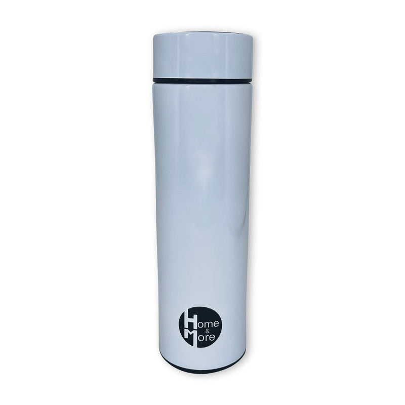 Garrafa Isotérmica em Aço Inox 500ml Com Led - Branco - Presente Park