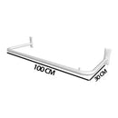 Kit 3 Arara Cabideiro de Parede 1 Metro Reto Ferro Expositor de Roupas para Loja Closet