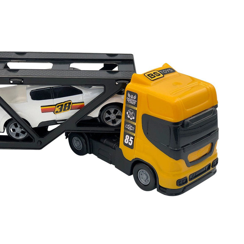 Mini Cegonheiro de Brinquedo com 2 Carrinhos - Amarelo - Presente Park