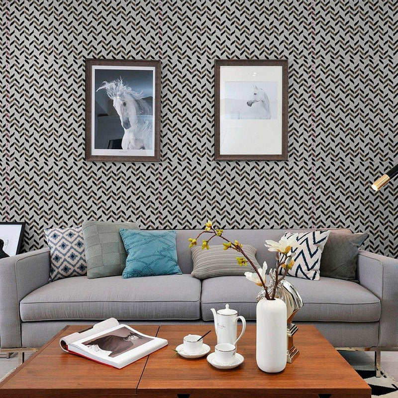 Papel de Parede Adesivo PVC Estampa Zig Zag - 5 Metros - Presente Park