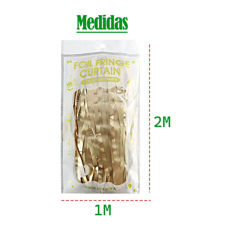 Cortina Metalizada Fitas Para Decoração Dourada - Presente Park