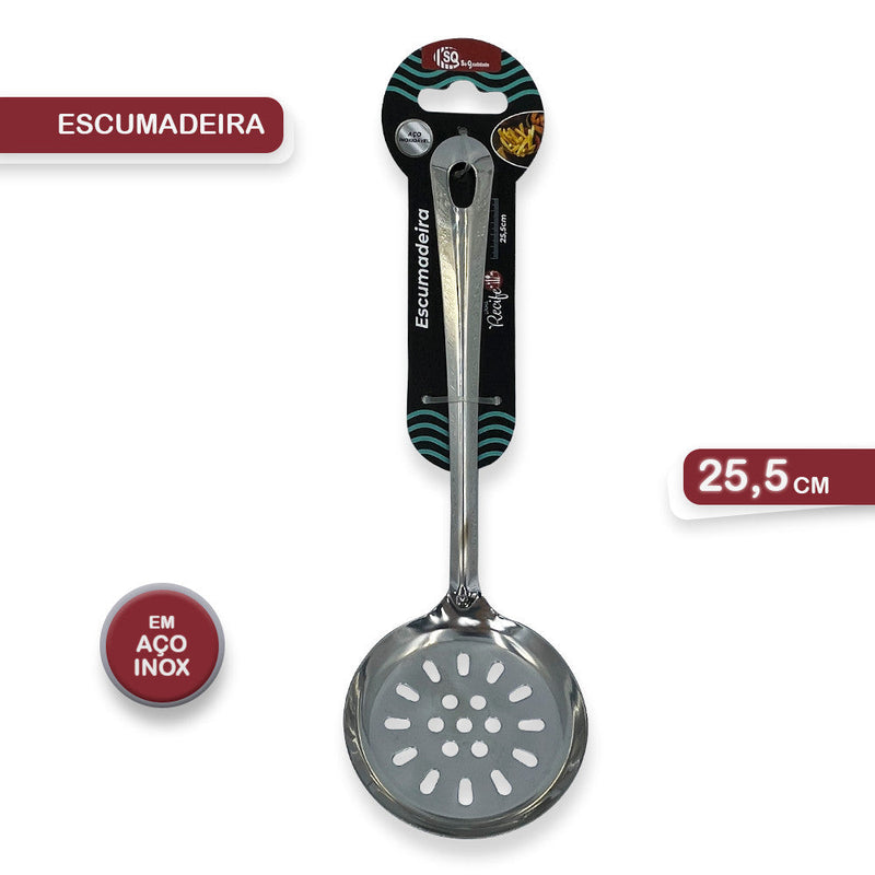 Escumadeira para Frituras em Aço Inox 25,5cm - Presente Park