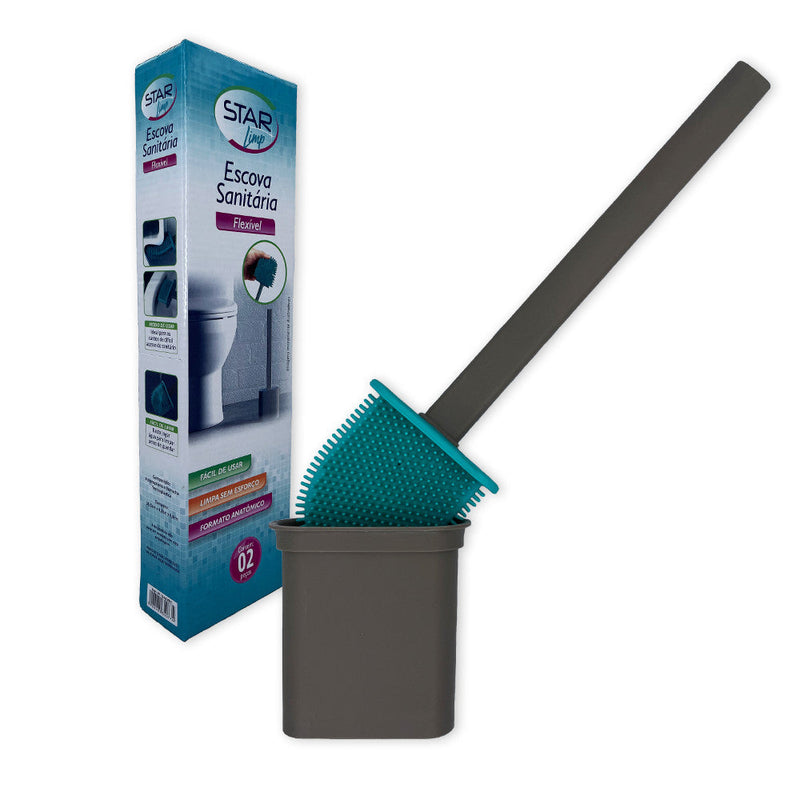 Escova Sanitária Silicone De Limpar Vaso Sanitário Suporte - Presente Park