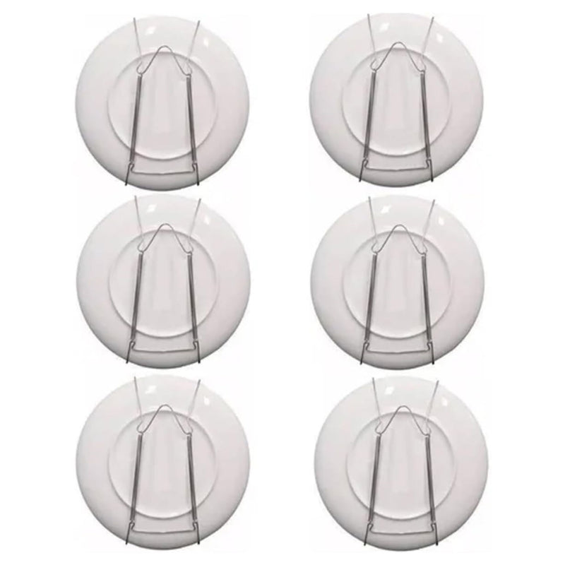 Suporte Gancho Com Mola Para Pendurar Pratos Decorativos Na Parede Em Arame De Aço 4 Garras