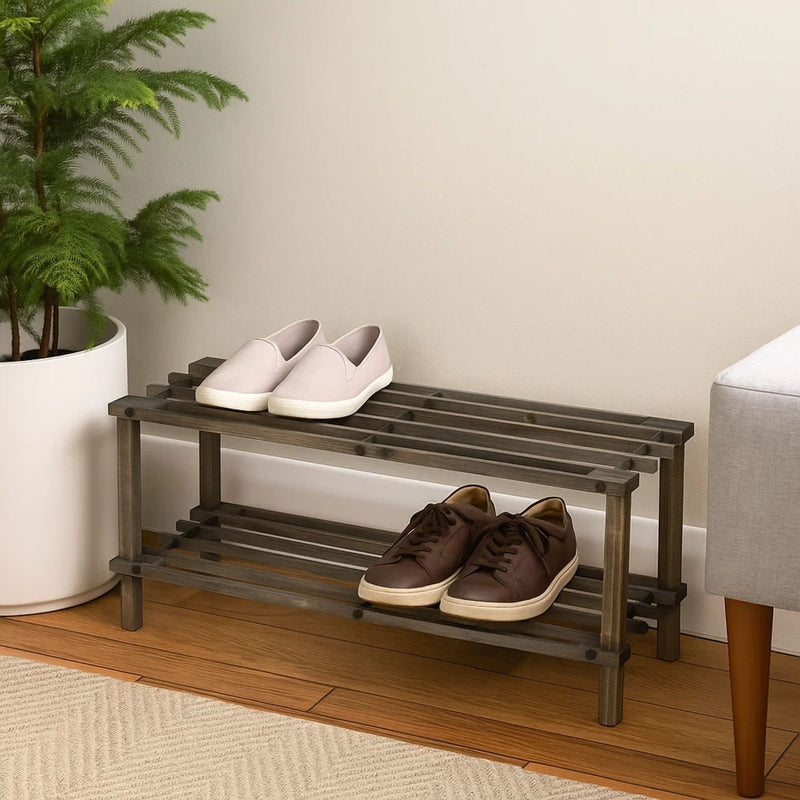 Sapateira em Madeira Pequena Organizador de Sapatos para Hall de Entrada Apartamento Closet