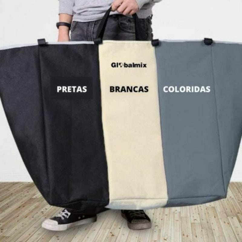 Cesto de Roupas Multiuso com 3 Compartimentos - Presente Park