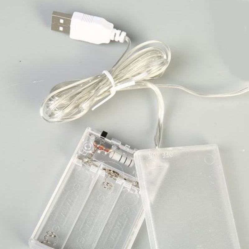 Cordão Varal Fio de Fada com 10 Lampadas Led 3M Pisca Pisca USB Pilha Natal Casamentos Festas