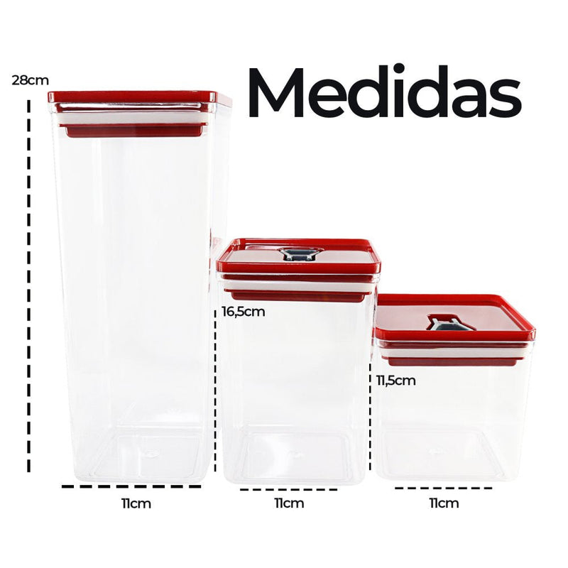 Kit Organizador Hermético Dubai Vermelho 5 Litros - Presente Park