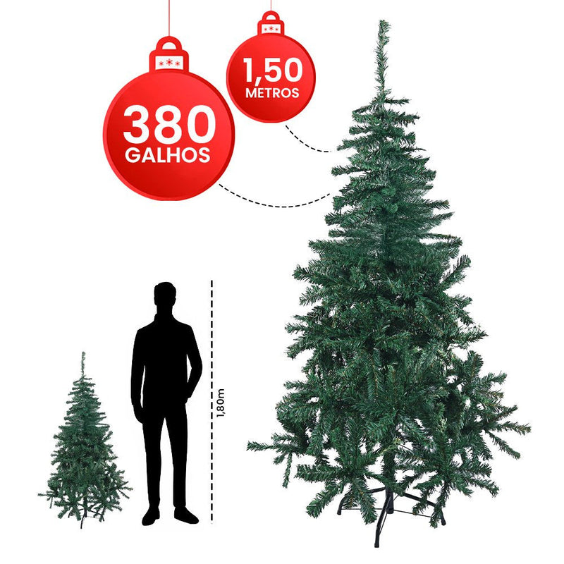 Árvore De Natal Luxo 1,50 Altura Base Ferro 380 Galhos - Presente Park