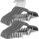 Kit 30 Cabide de Veludo Slim com Presilha de Metal Preto Cinza Bege Antiaderente Reforçado Elegante