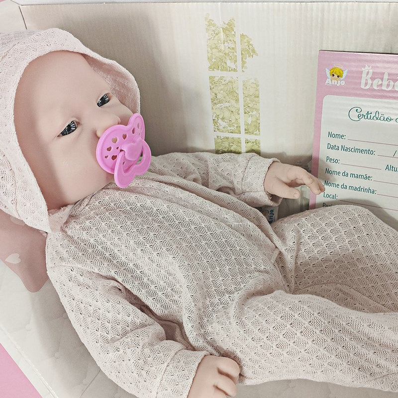 Boneca Bebê Reborn Anjo Com Macacão e Acessórios - Presente Park