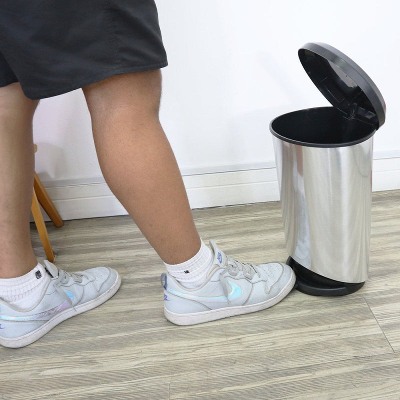 Lixeira com Pedal Label Prata 10 Litros - Presente Park