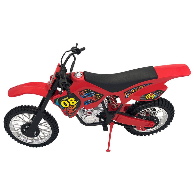 Moto de Motocross de Brinquedo com Apoio - Vermelho - Presente Park