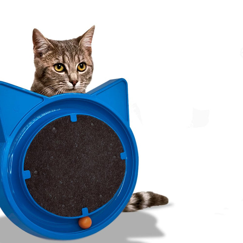 Arranhador para Gatos com Bolinha Interativa Antistress - Azul - Presente Park