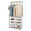 Estante Sapateira 5 Prateleiras com Ganchos Organizador de Calçados e Tênis Modular Desmontável