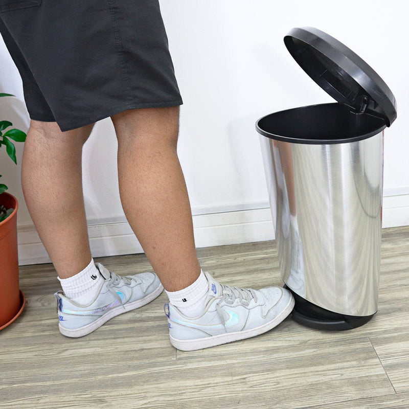 Lixeira com Pedal Label Prata 20 Litros - Presente Park