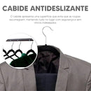 Kit 10 Cabides de Veludo Slim Adulto Antideslizante Ultrafino para Roupas Camisas Calças Vestido