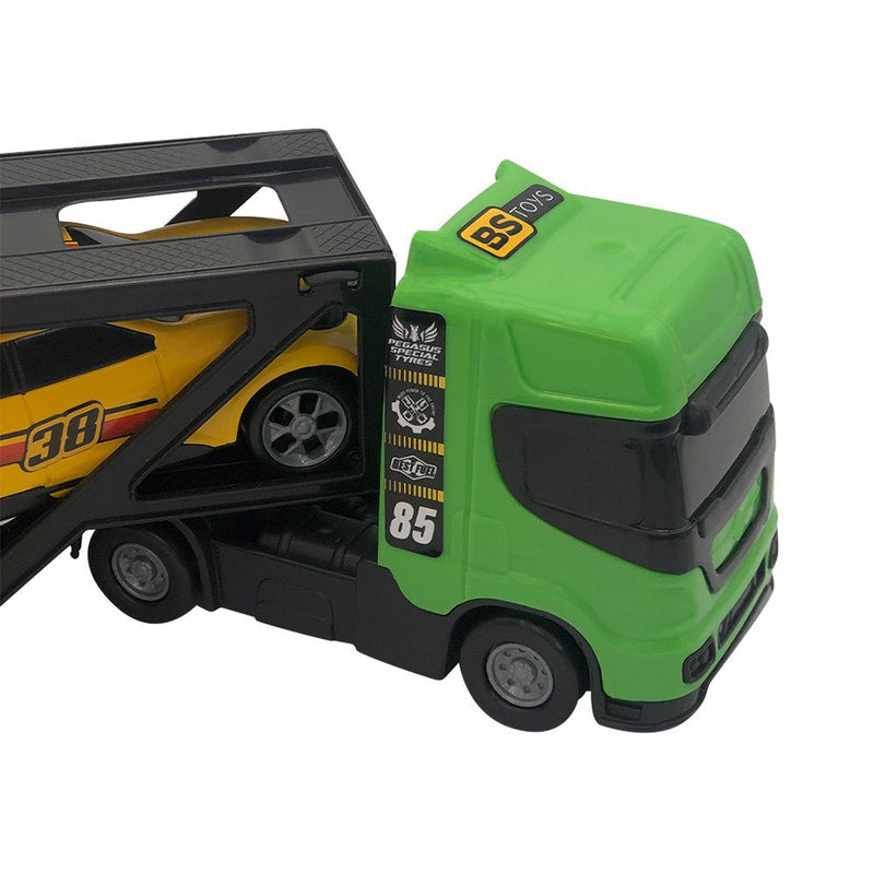 Mini Cegonheiro de Brinquedo com 2 Carrinhos - Verde - Presente Park