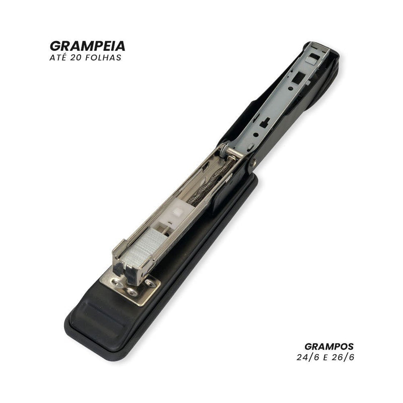 Grampeador De Aço 13cm Até 20 Folhas - Presente Park