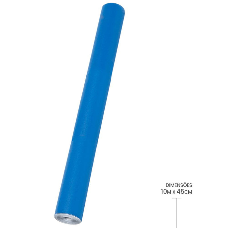 Papel Adesivo Contact Azul com 10 Metros - Presente Park