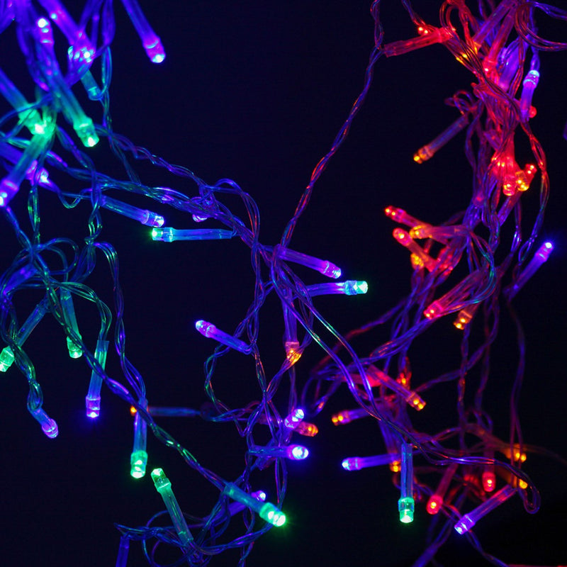Cordão Pisca Pisca Led Cascata 100L 3M x 70CM 8 Modos 110V Tomada Natal Casamentos Ano Novo Festas