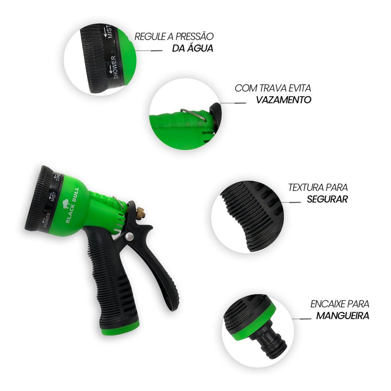 Esguicho Múltiplo para Mangueira com 8 Tipos de Jatos com Trava - Presente Park