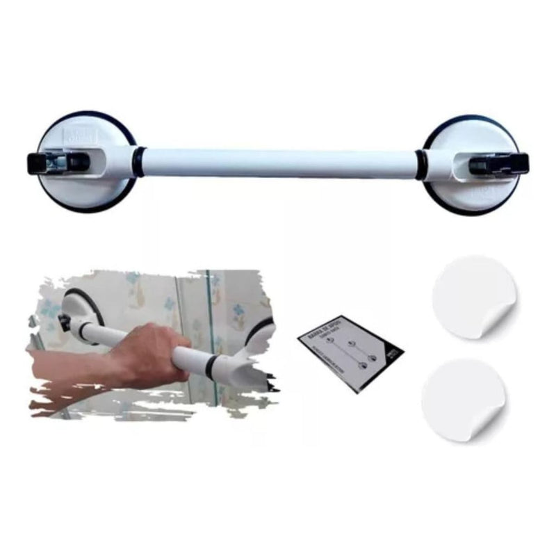 Barra De Apoio 60cm Com Ventosa Para Idosos Gestante Banheiro Deficientes Alça Portátil De Sucção Box Corrimao Resistent - Presente Park