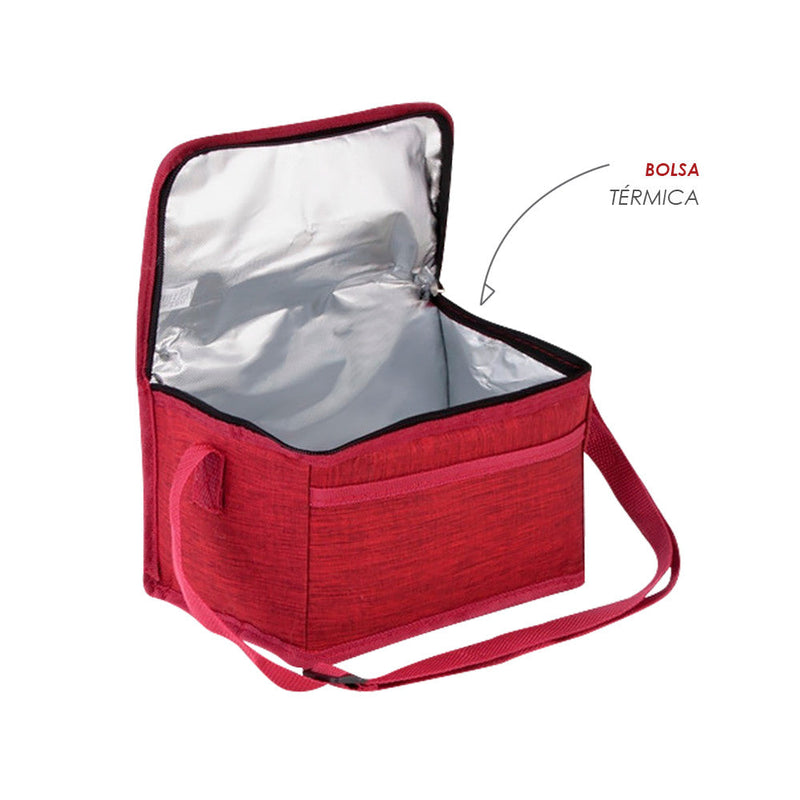 Bolsa Térmica Porta Marmita Lanche Bebida Vermelha - Presente Park