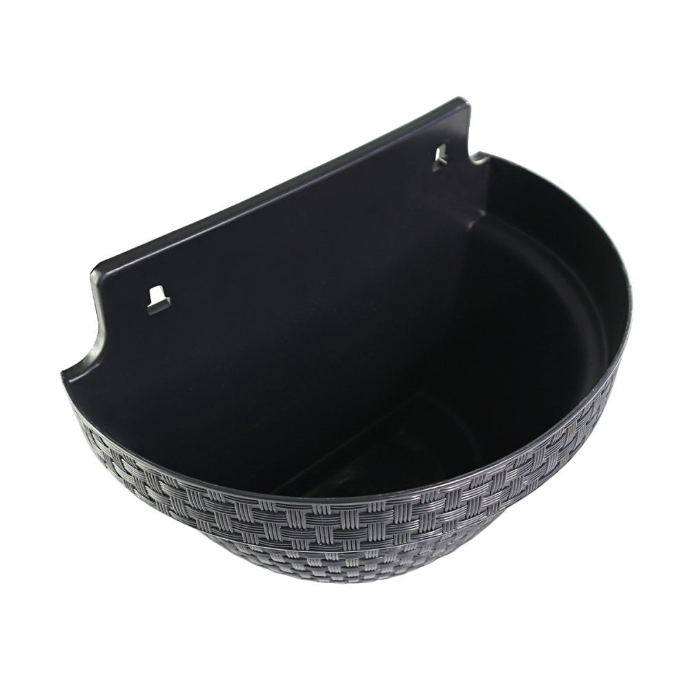 Vaso de Parede Meia Lua Rattan 3 Litros Preto