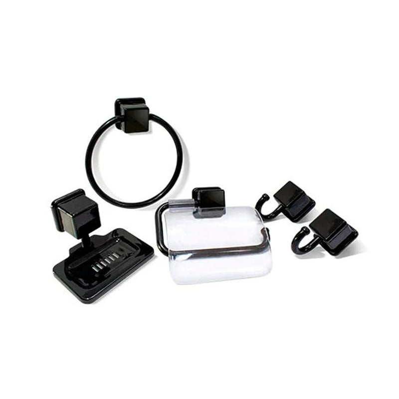 Kit Acessórios de Banheiro 5 peças Preto - Presente Park