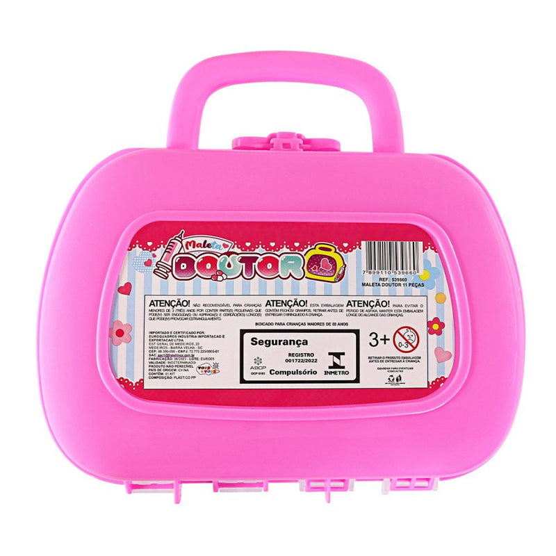 Maleta Rosa de Médico com Acessórios 11 Peças - Presente Park