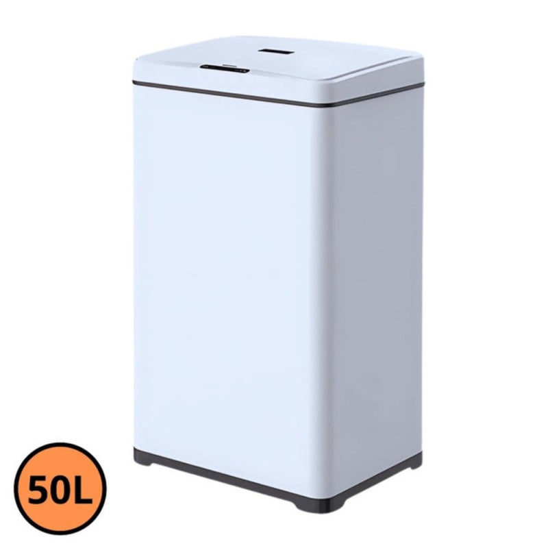 Lixeira Automática Retangular 50 Litros com Sensor Branca - Presente Park