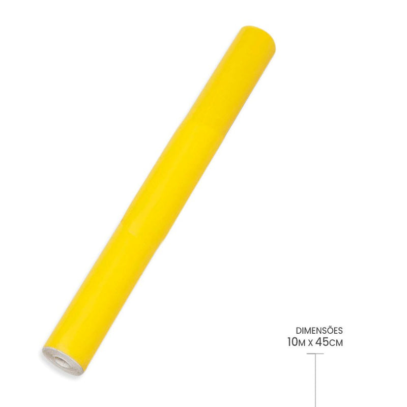 Papel Adesivo Contact Amarelo com 10 Metros - Presente Park