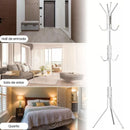 Cabideiro Mancebo de Chão Arara Tripé Alumínio 12 Ganchos Organizador para Roupas Chapéu Bolsa