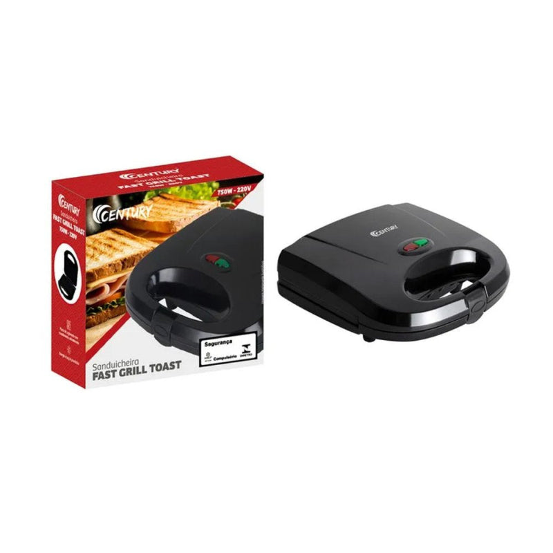 Sanduicheira Elétrica Fast Gril Preto Inox 750w 127V - Presente Park