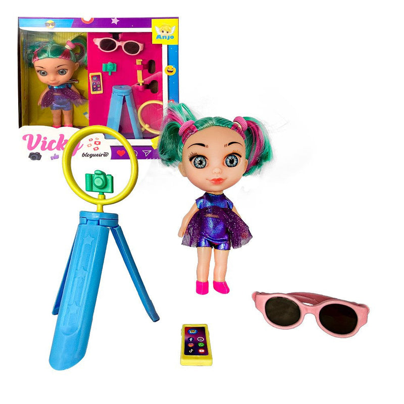 Boneca Vicky Blogueira Com Acessórios - Presente Park