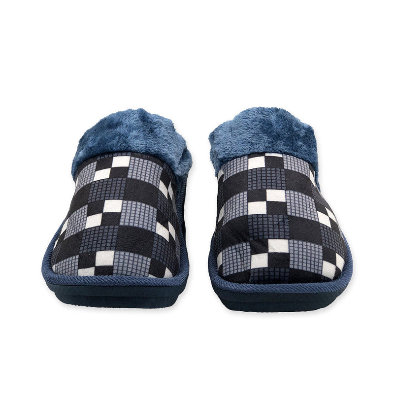 Pantufa Masculina Xadrez Azul - Presente Park