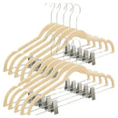 Kit 30 Cabide de Veludo Slim com Presilha de Metal Preto Cinza Bege Antiaderente Reforçado Elegante