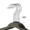 Kit 10 Cabides de Veludo Slim Adulto 45cm Antiaderente Giratório para Blazer Camisa Calça Vestido